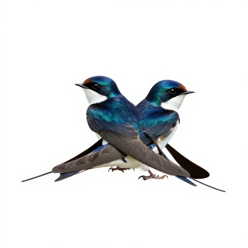 White-bellied swallow isolated on a white background