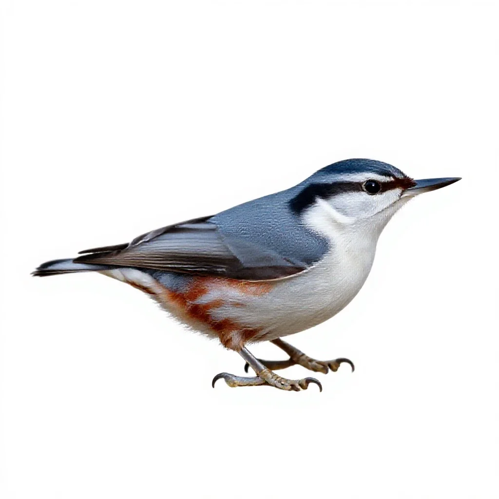 White-breasted nuthatch isolated on a white background