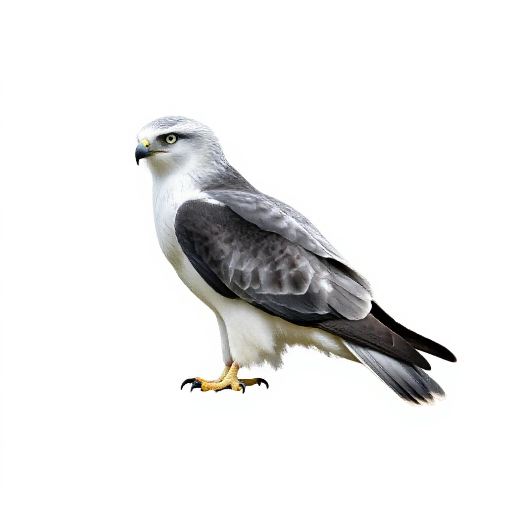 White-tailed kite isolated on a white background