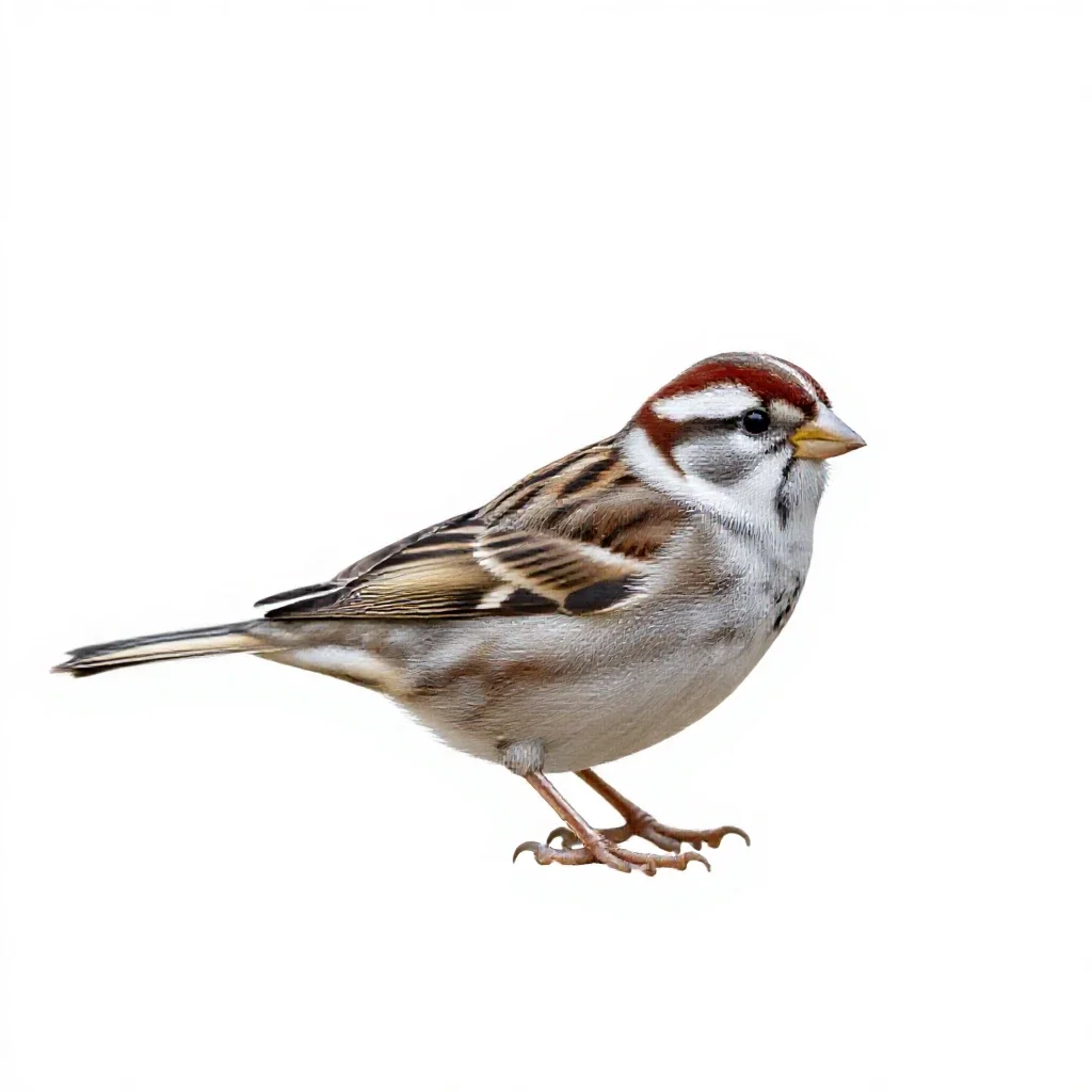 White-throated sparrow isolated on a white background