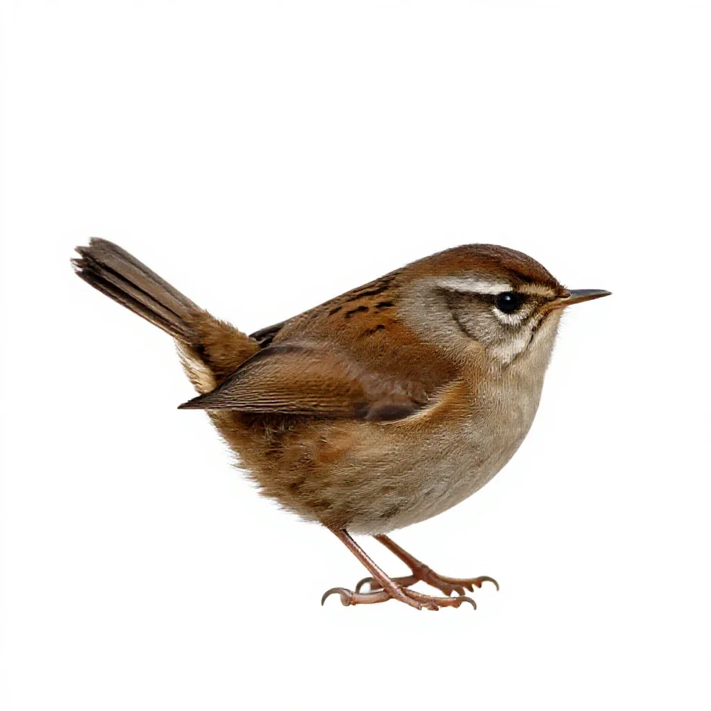 Winter wren isolated on a white background