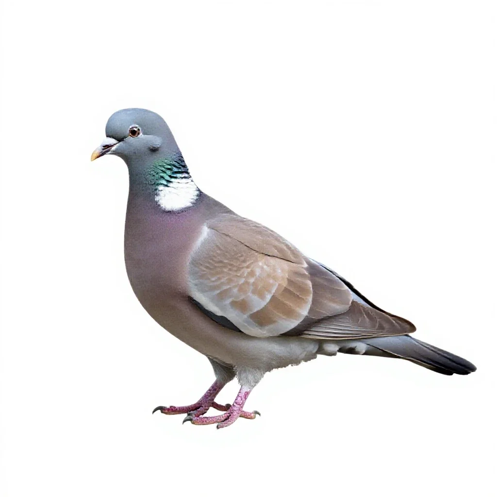 Wood pigeon isolated on a white background