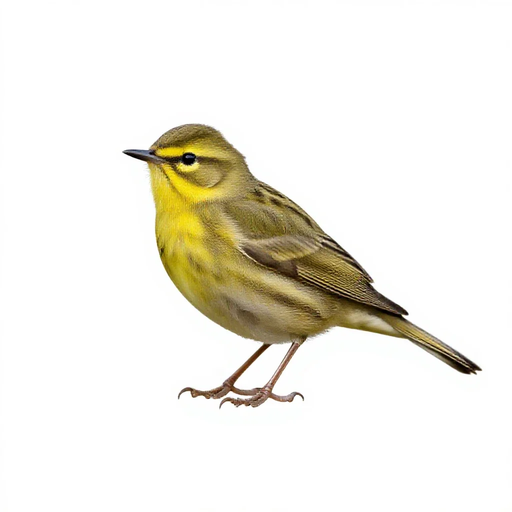Wood warbler isolated on a white background