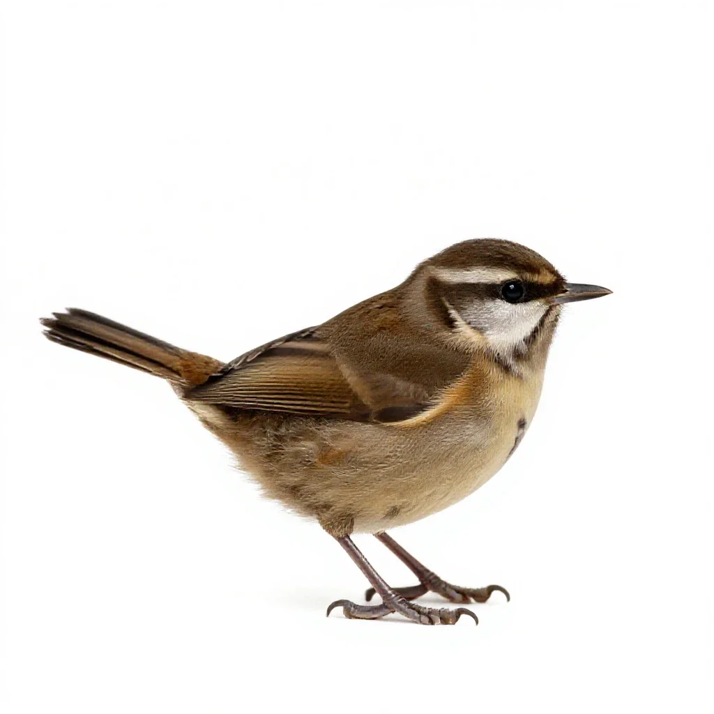 Wren-tit isolated on a white background