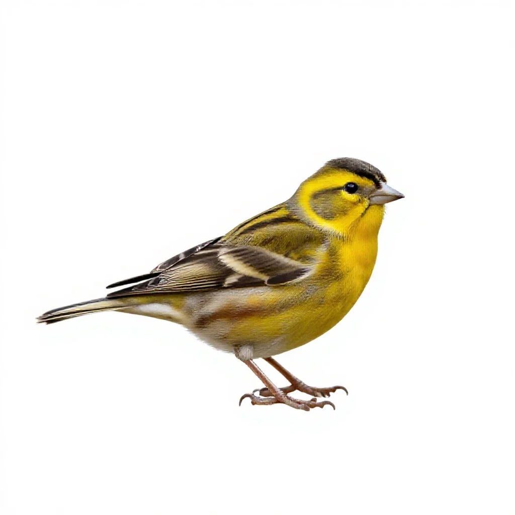 Yellow-breasted bunting isolated on a white background
