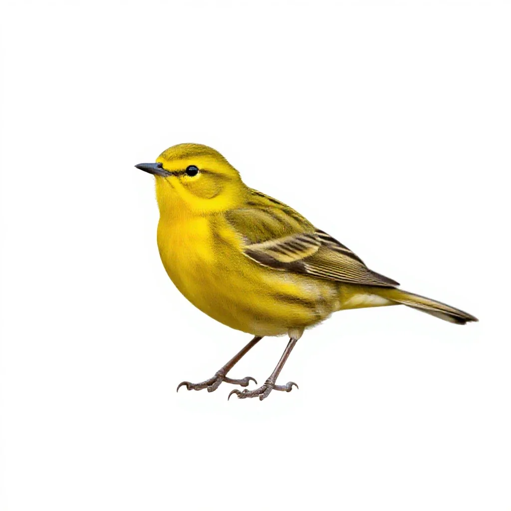 Yellow warbler isolated on a white background