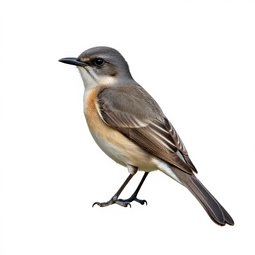 Eastern kingbird isolated on a white background