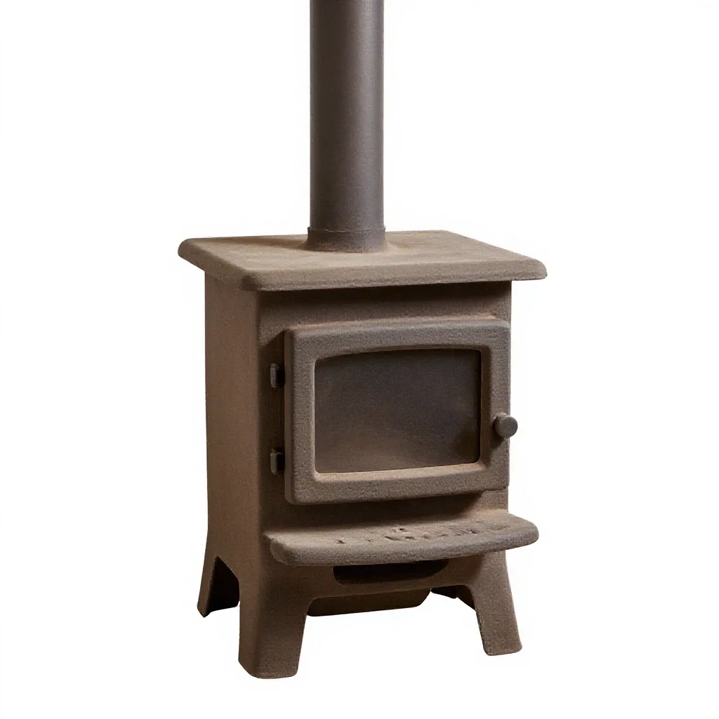 Cast iron stove isolated on a white background