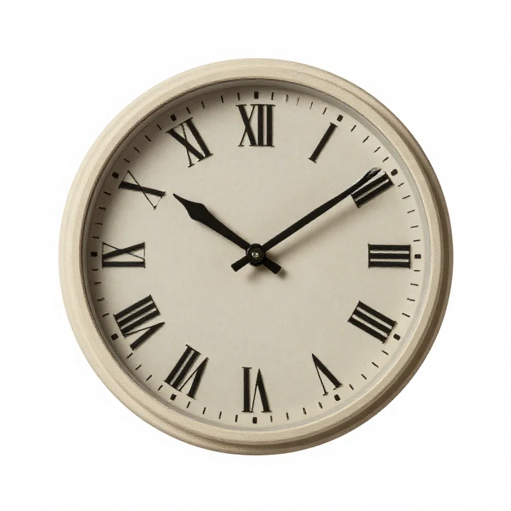 Longcase clock face isolated on a white background