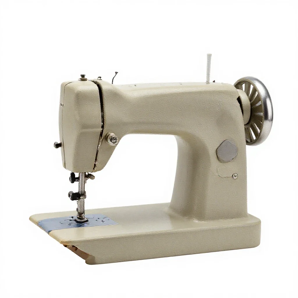Treadle sewing machine isolated on a white background