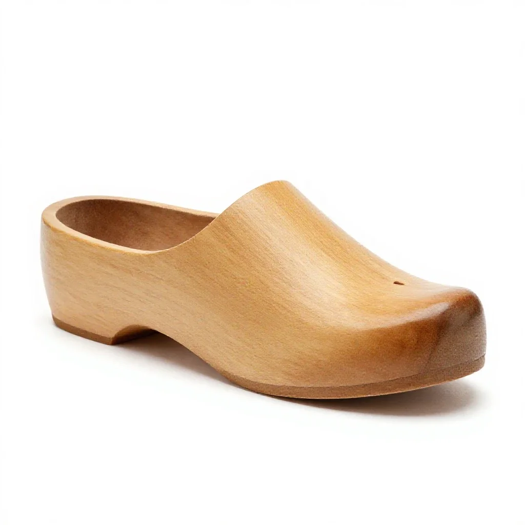 Wooden shoe last isolated on a white background