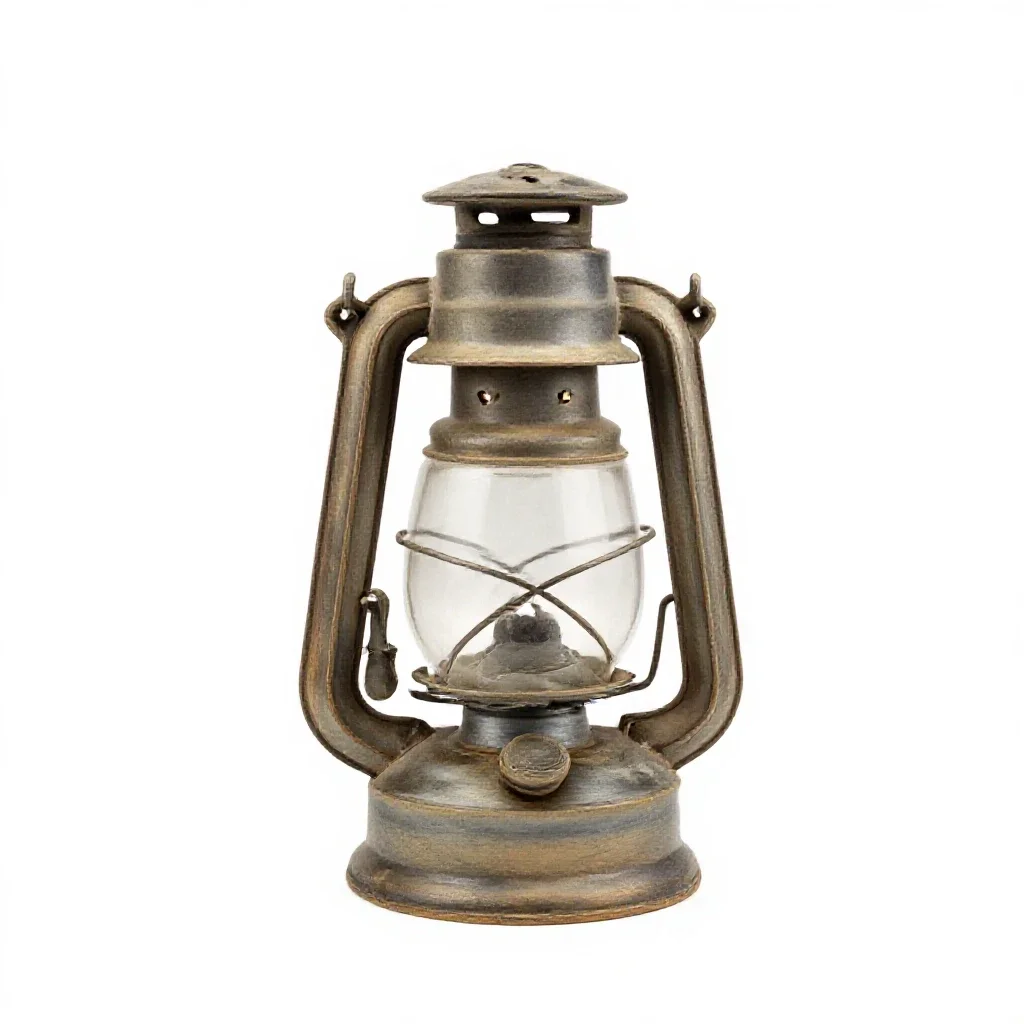 Oil lamp isolated on a white background