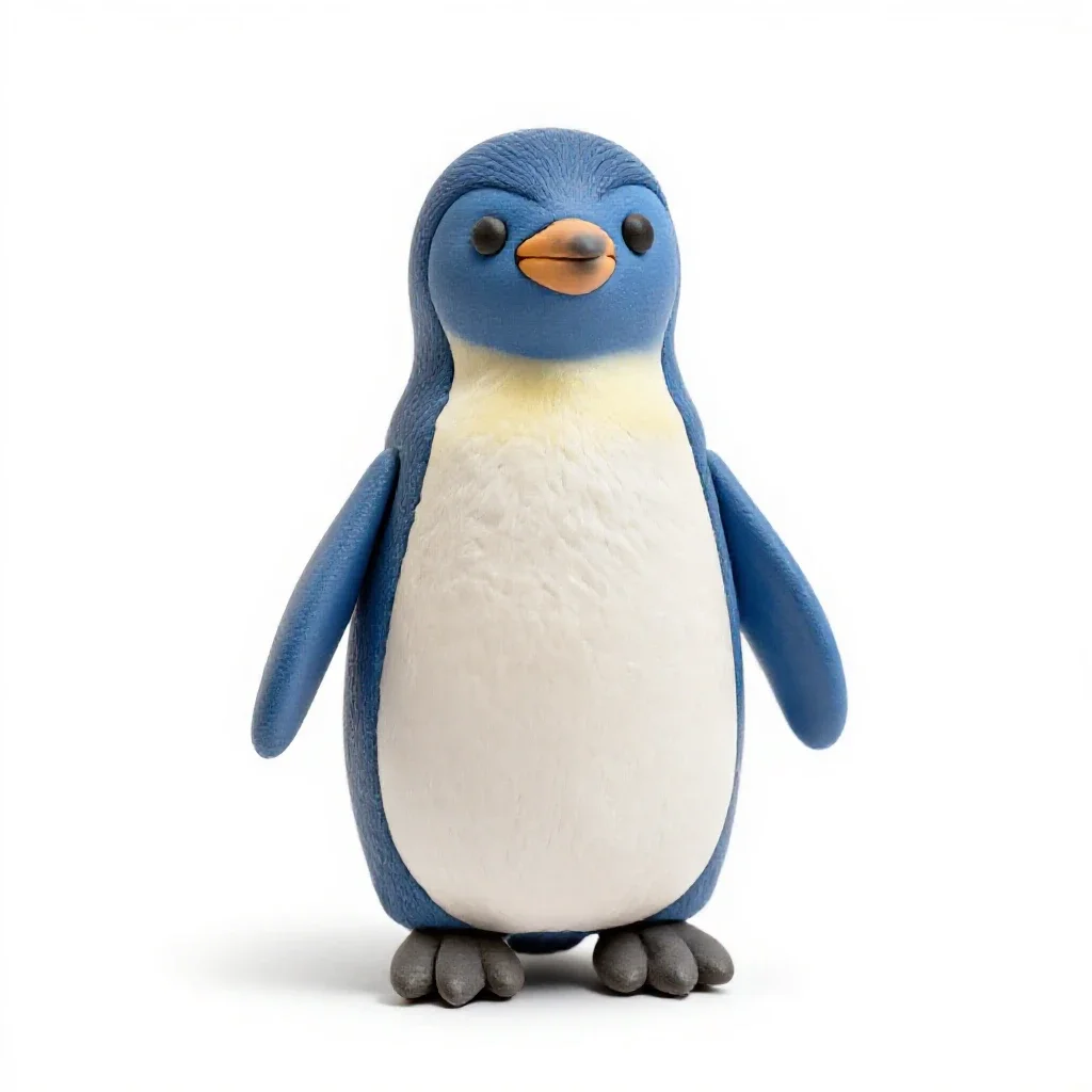 Little blue penguin isolated on a white background