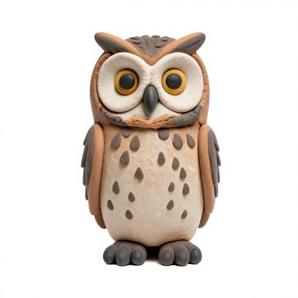 Morepork owl isolated on a white background