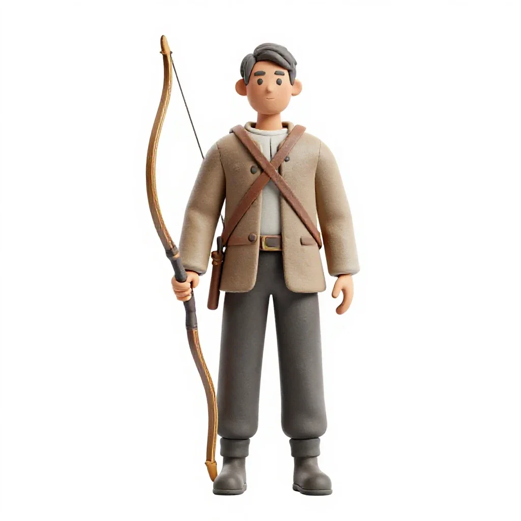 Mounted steppe archer isolated on a white background