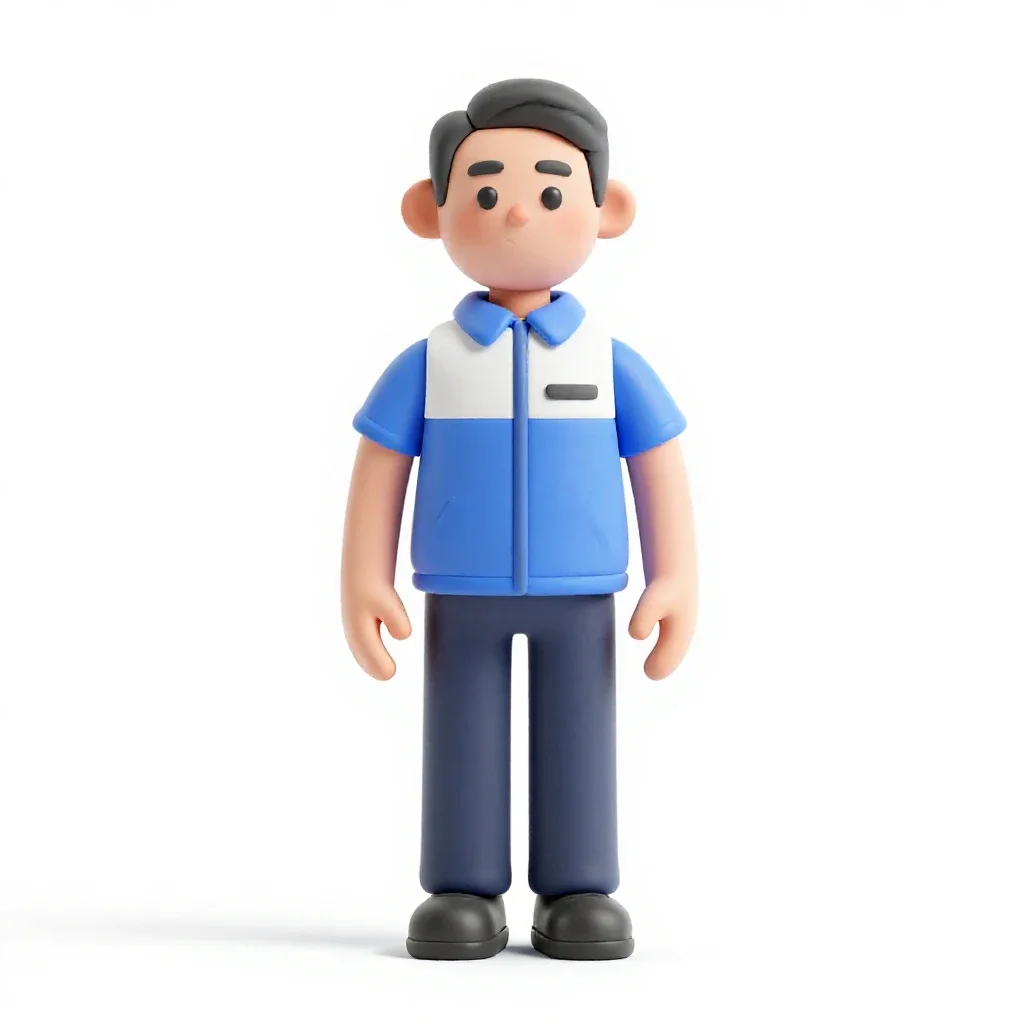 Bus driver in uniform isolated on a white background