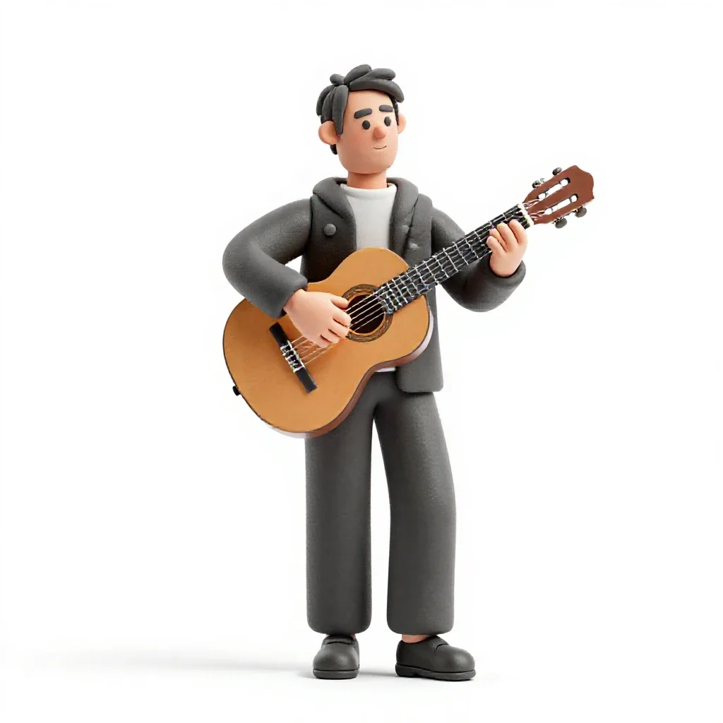 Flamenco guitarist isolated on a white background