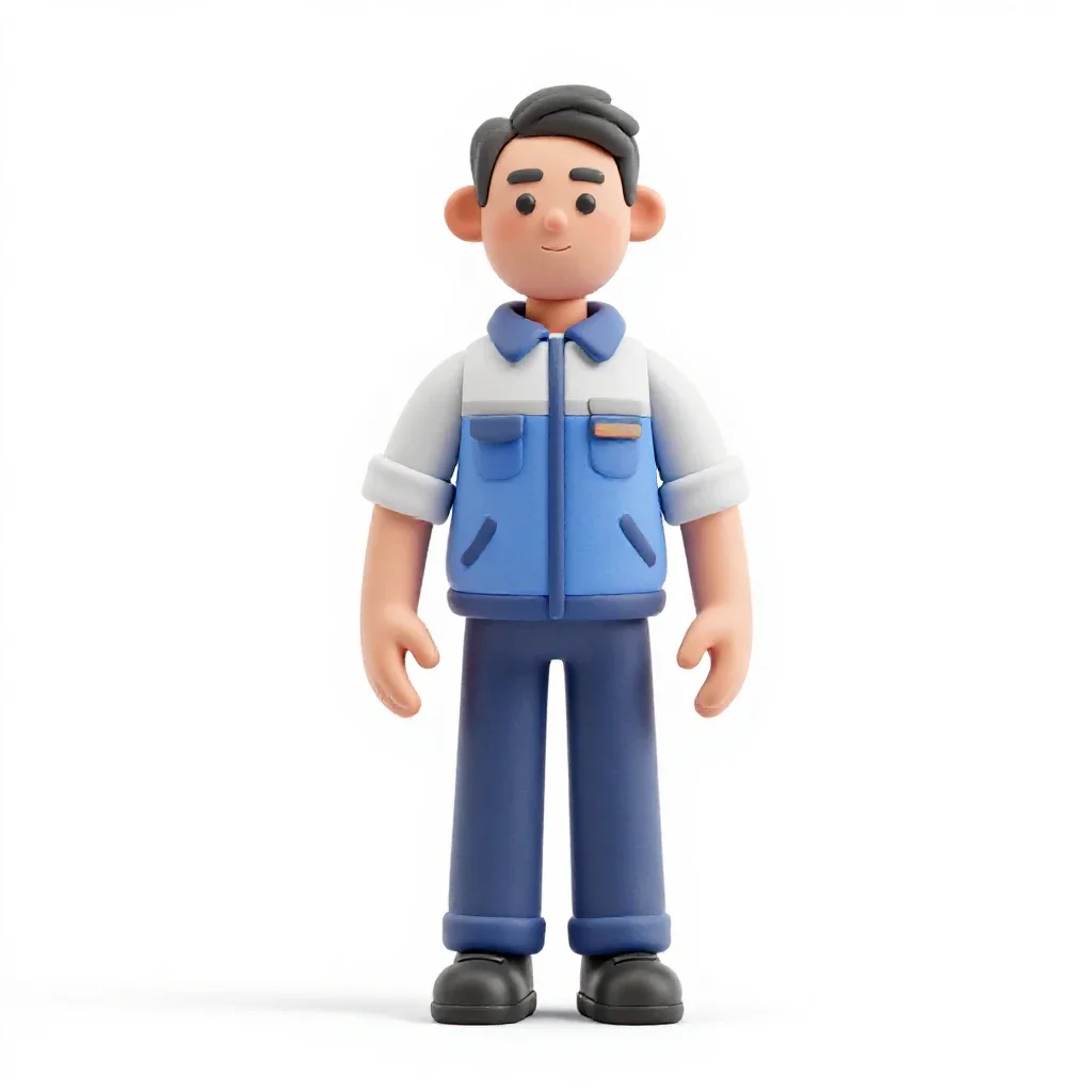 Train conductor with a punch isolated on a white background