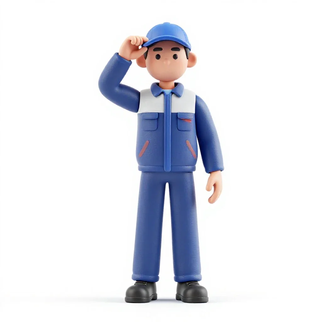 Welder lifting a visor isolated on a white background