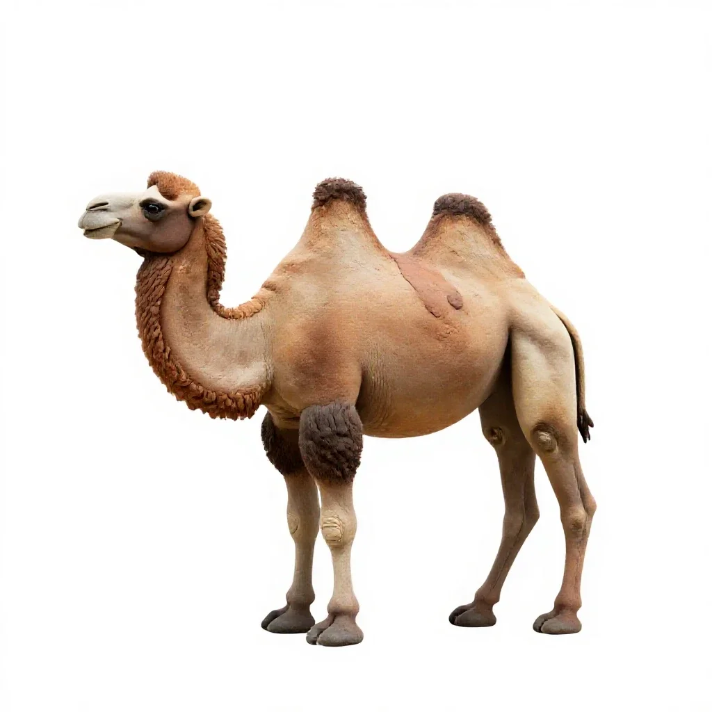 Bactrian camel isolated on a white background