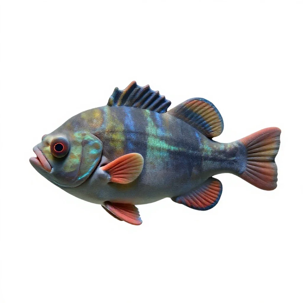 Bio-luminescent deep sea fish isolated on a white background