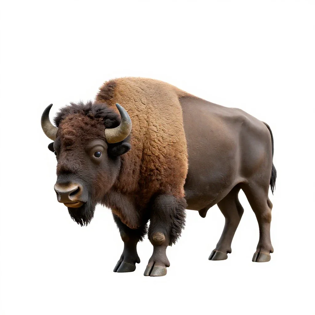 Bison isolated on a white background