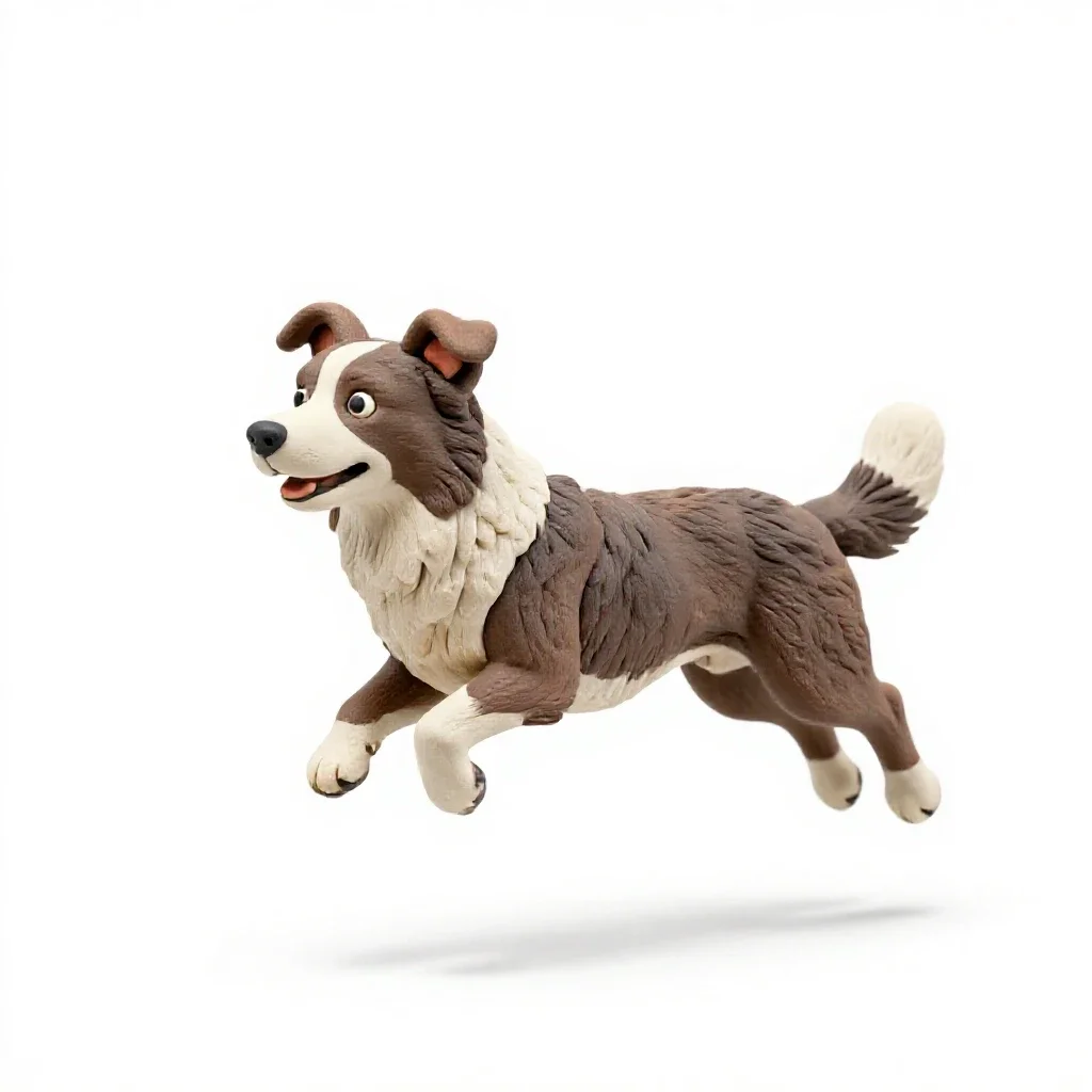 Border collie mid-leap isolated on a white background