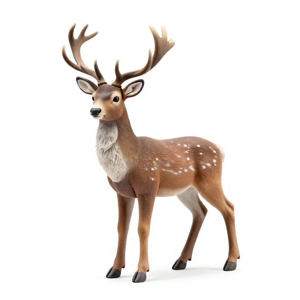 Crystalline deer isolated on a white background