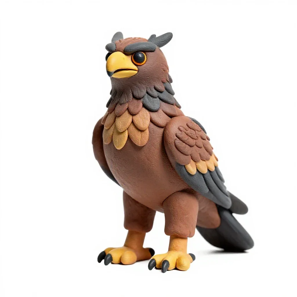 Griffin perched isolated on a white background