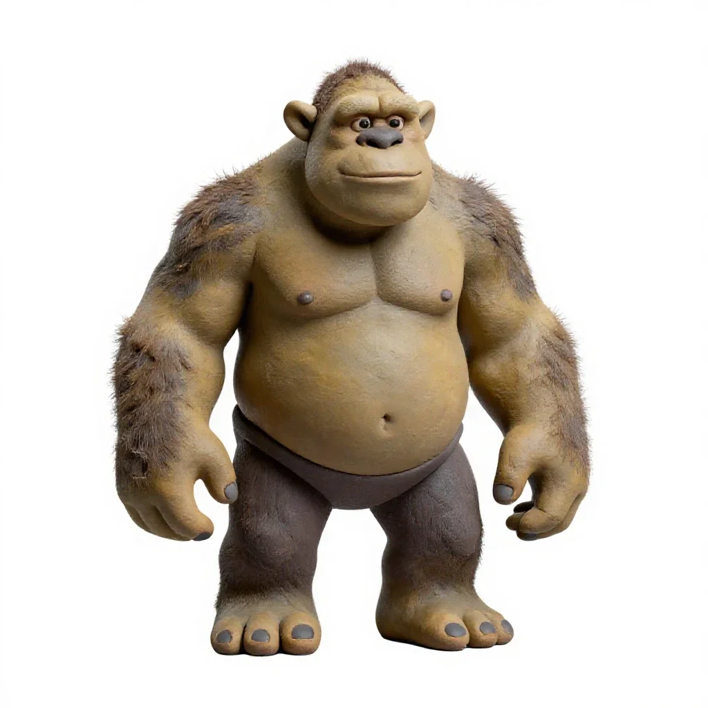 Hulking troll isolated on a white background