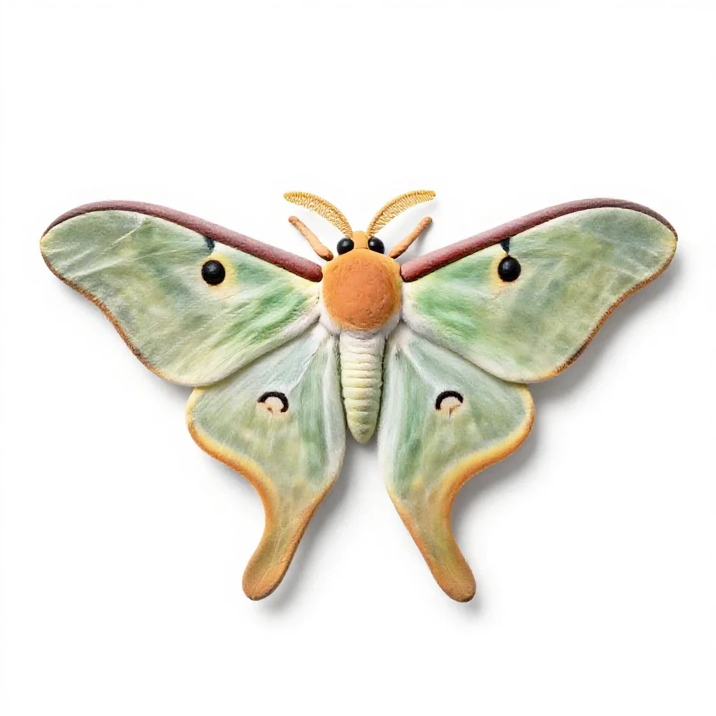 Luna moth isolated on a white background