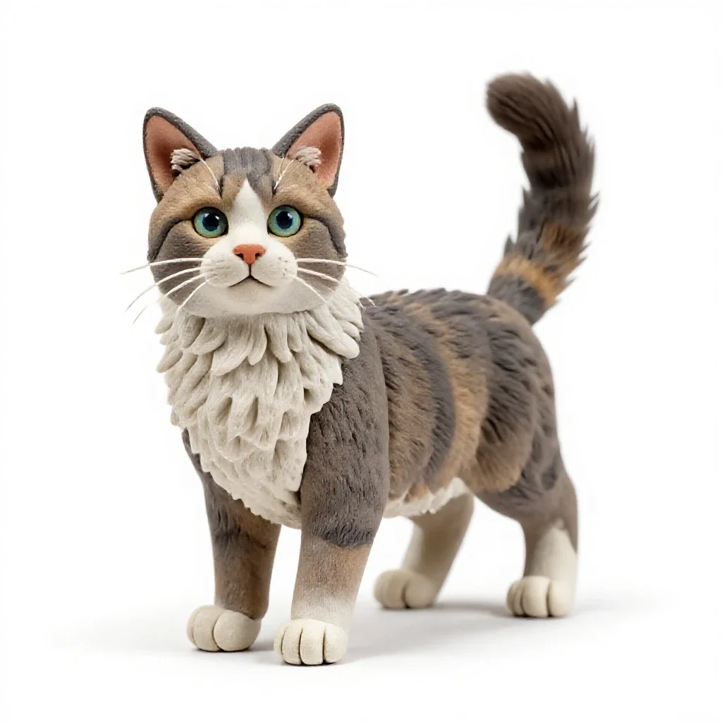 Maine coon cat isolated on a white background