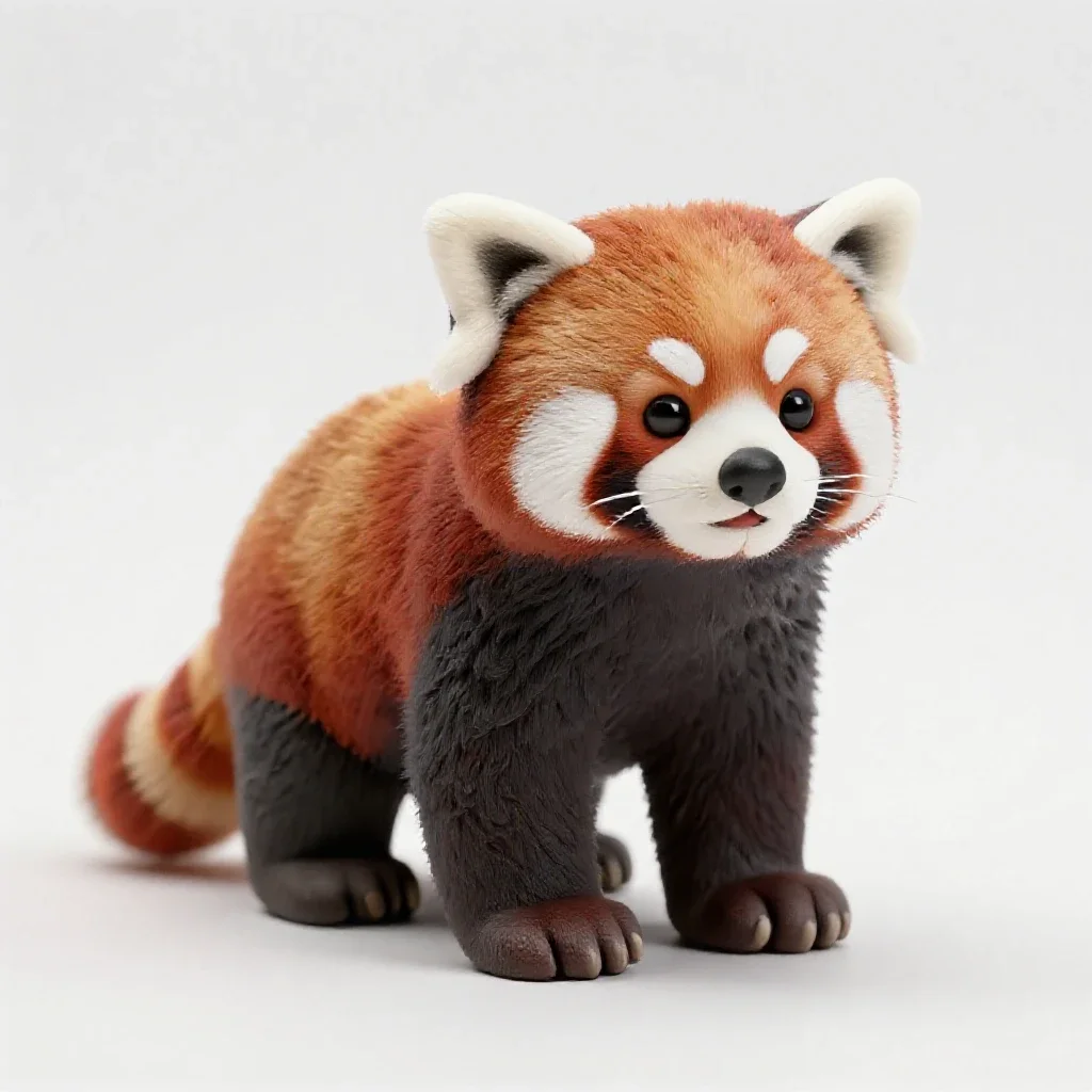 Red panda isolated on a white background