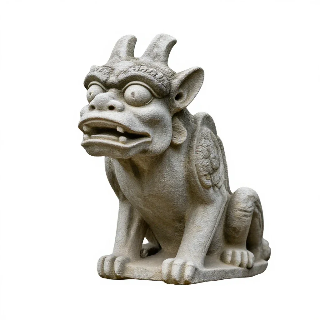 Stone gargoyle isolated on a white background