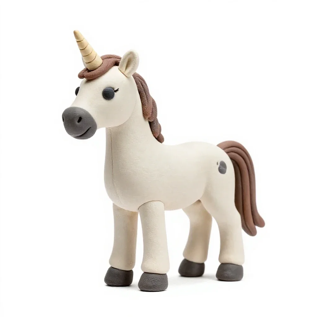 Unicorn at rest isolated on a white background
