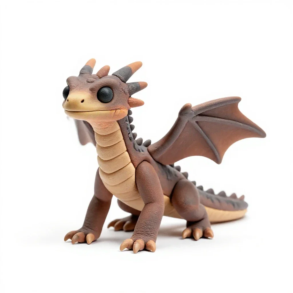 Young wyvern isolated on a white background