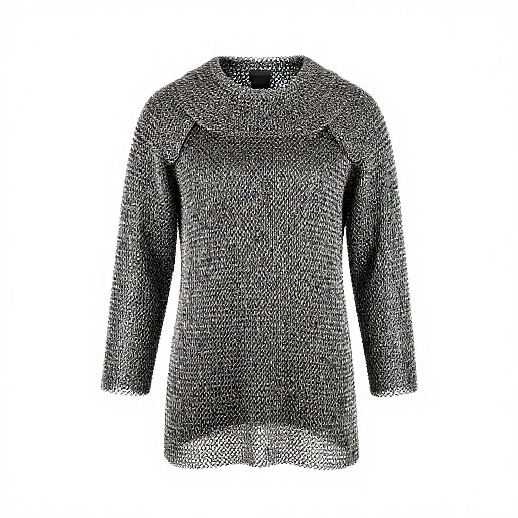 Chainmail hauberk isolated on a white background
