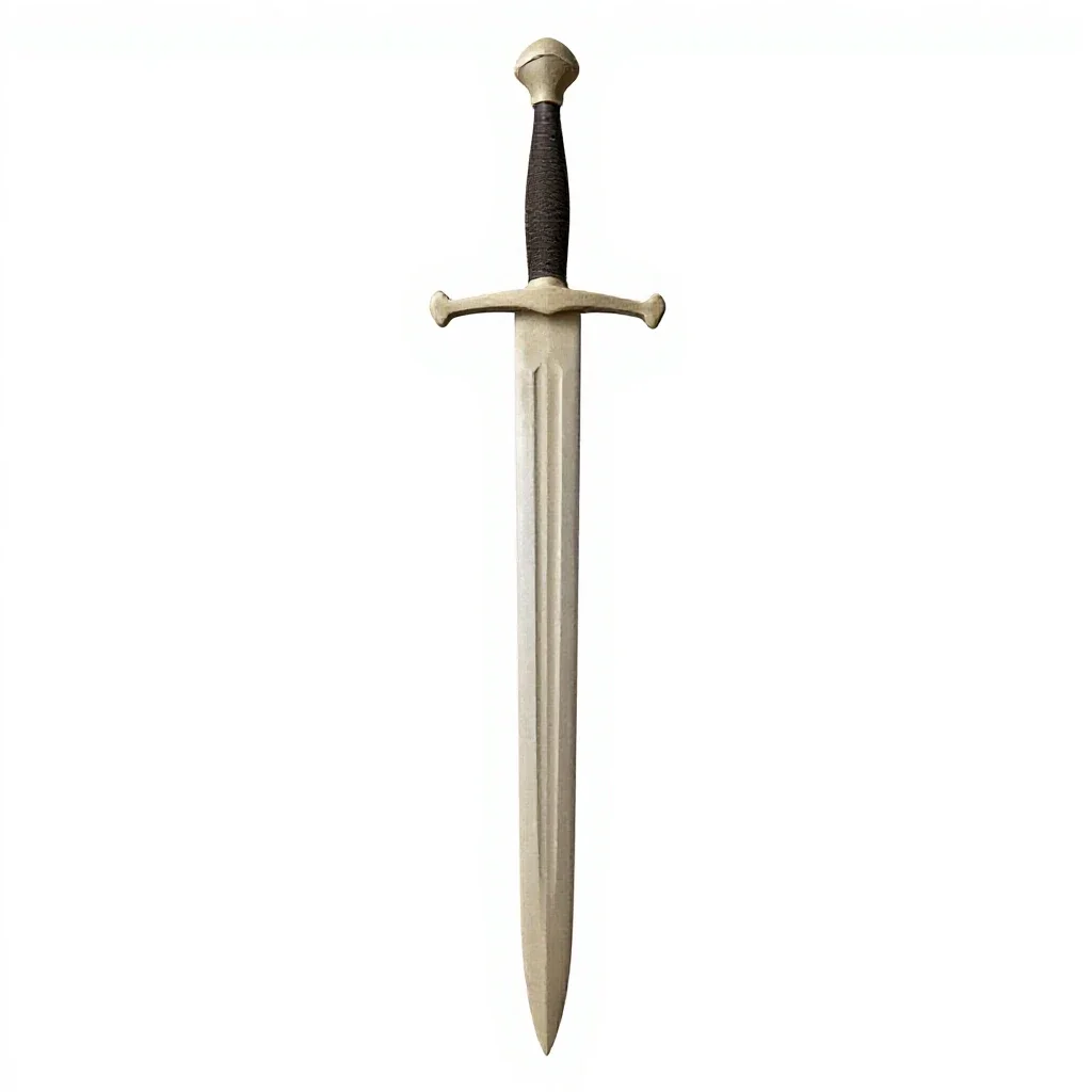 Knight's longsword isolated on a white background