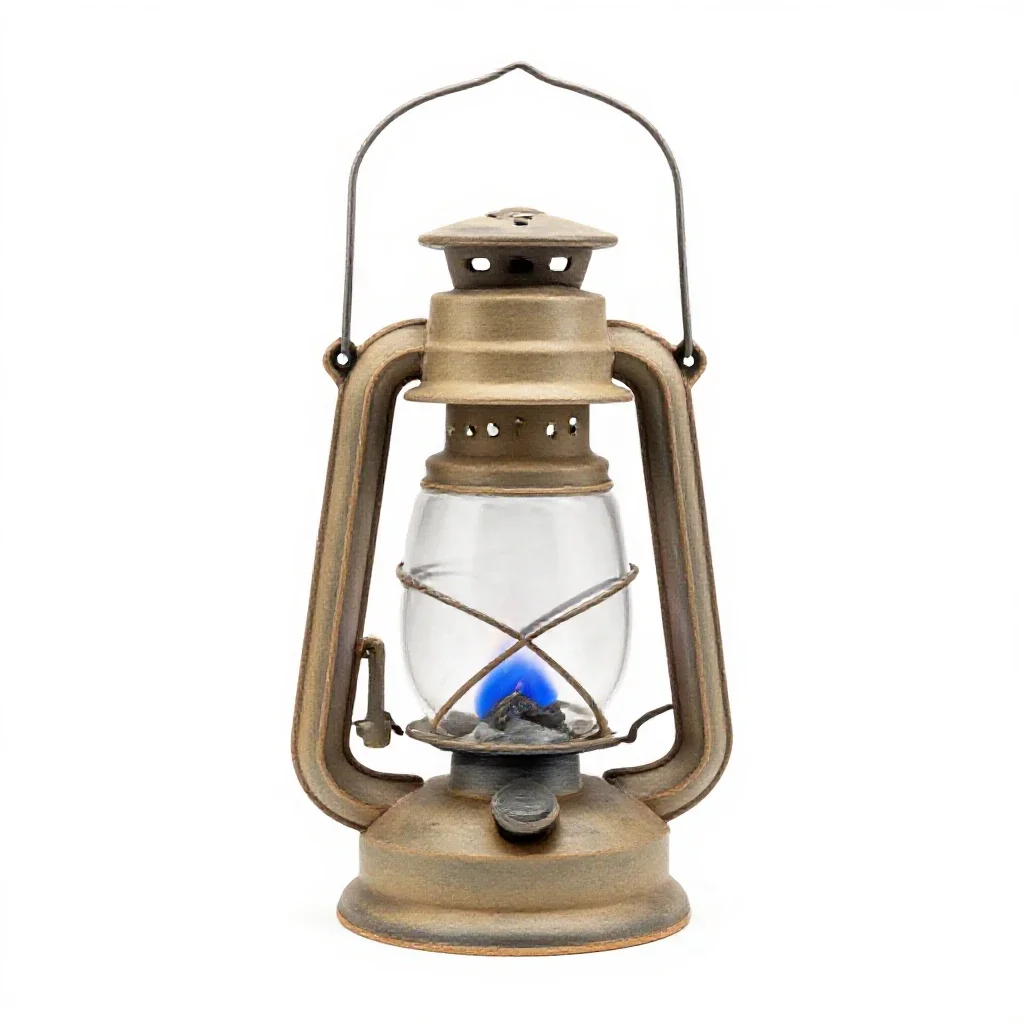 Lantern of blue flame isolated on a white background