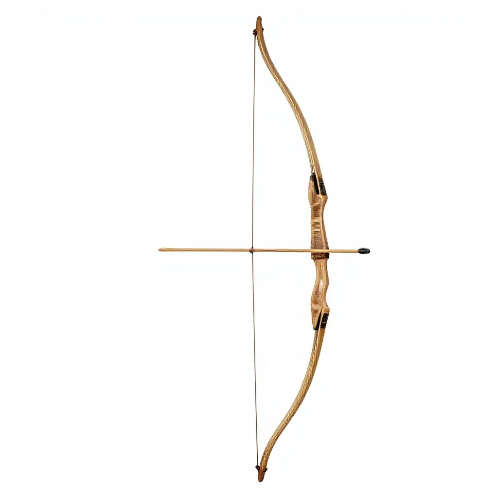 Longbow with a quiver isolated on a white background