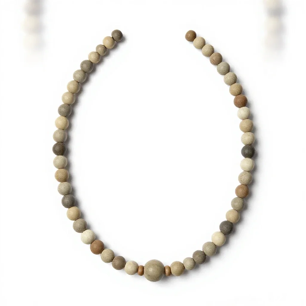 Beaded necklace isolated on a white background