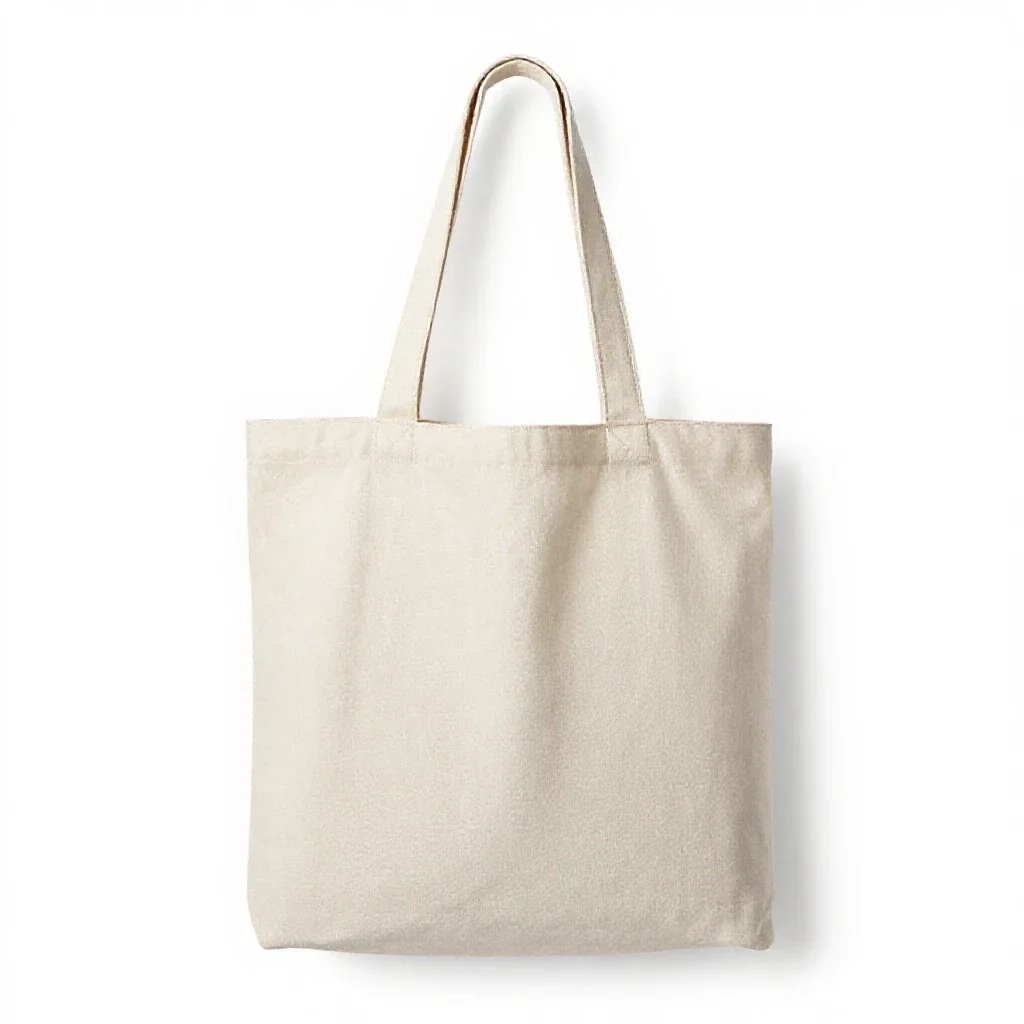 Canvas tote bag isolated on a white background