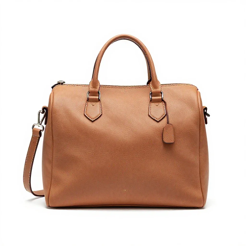 Leather satchel isolated on a white background