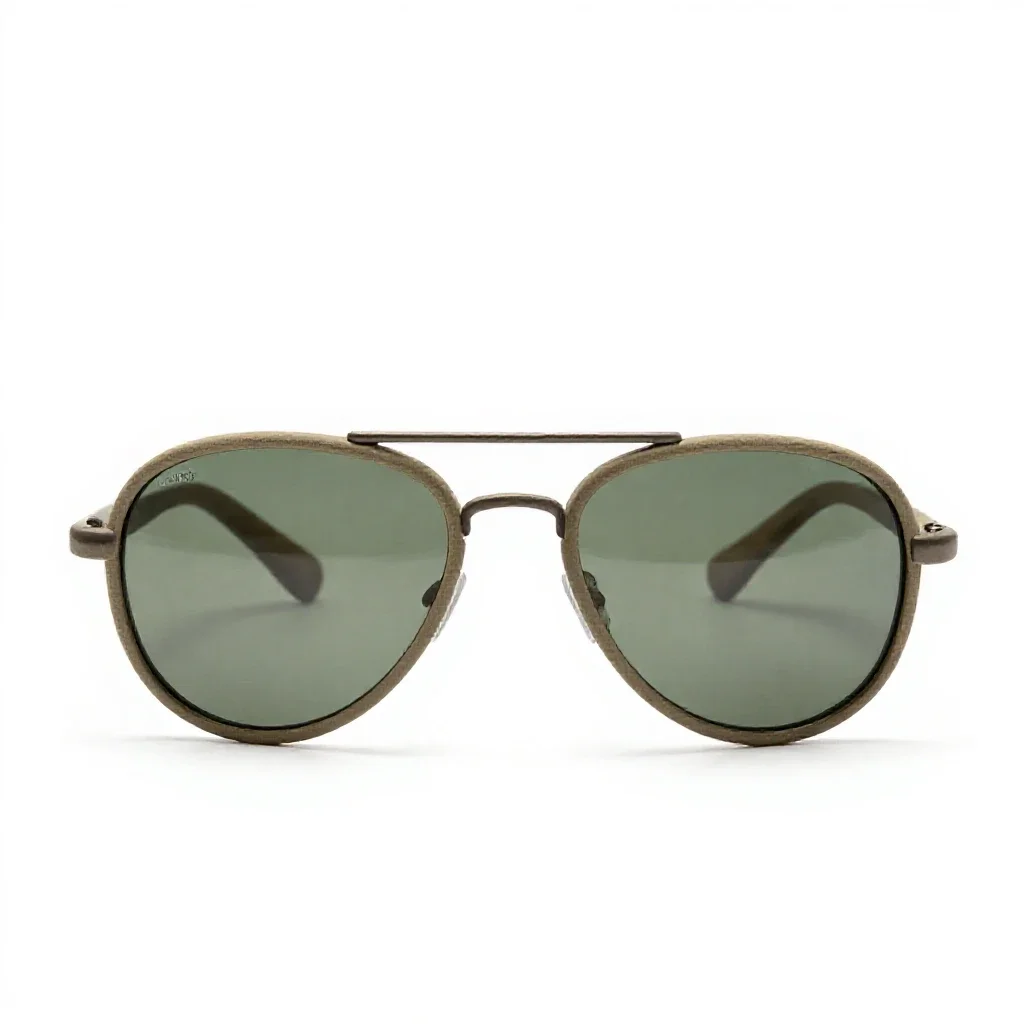 Pair of aviator sunglasses isolated on a white background