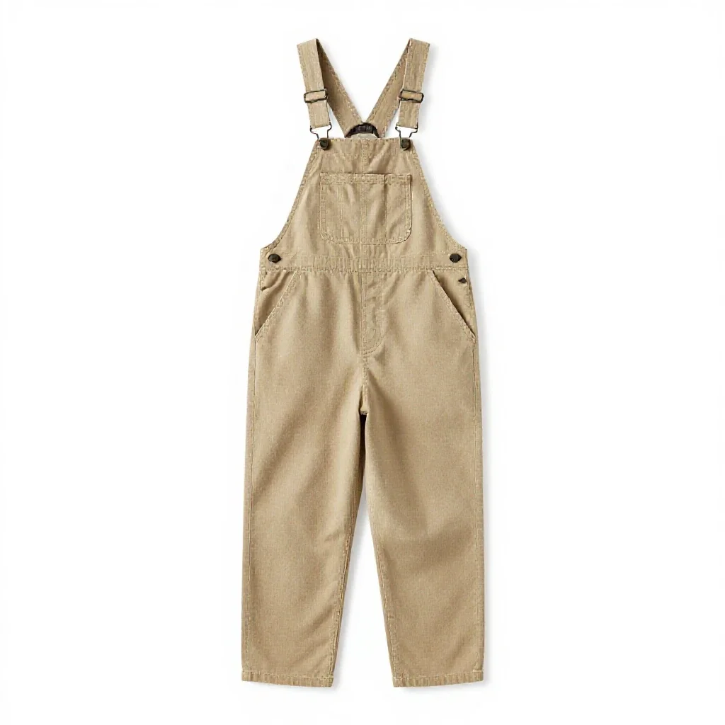 Pair of canvas overalls isolated on a white background