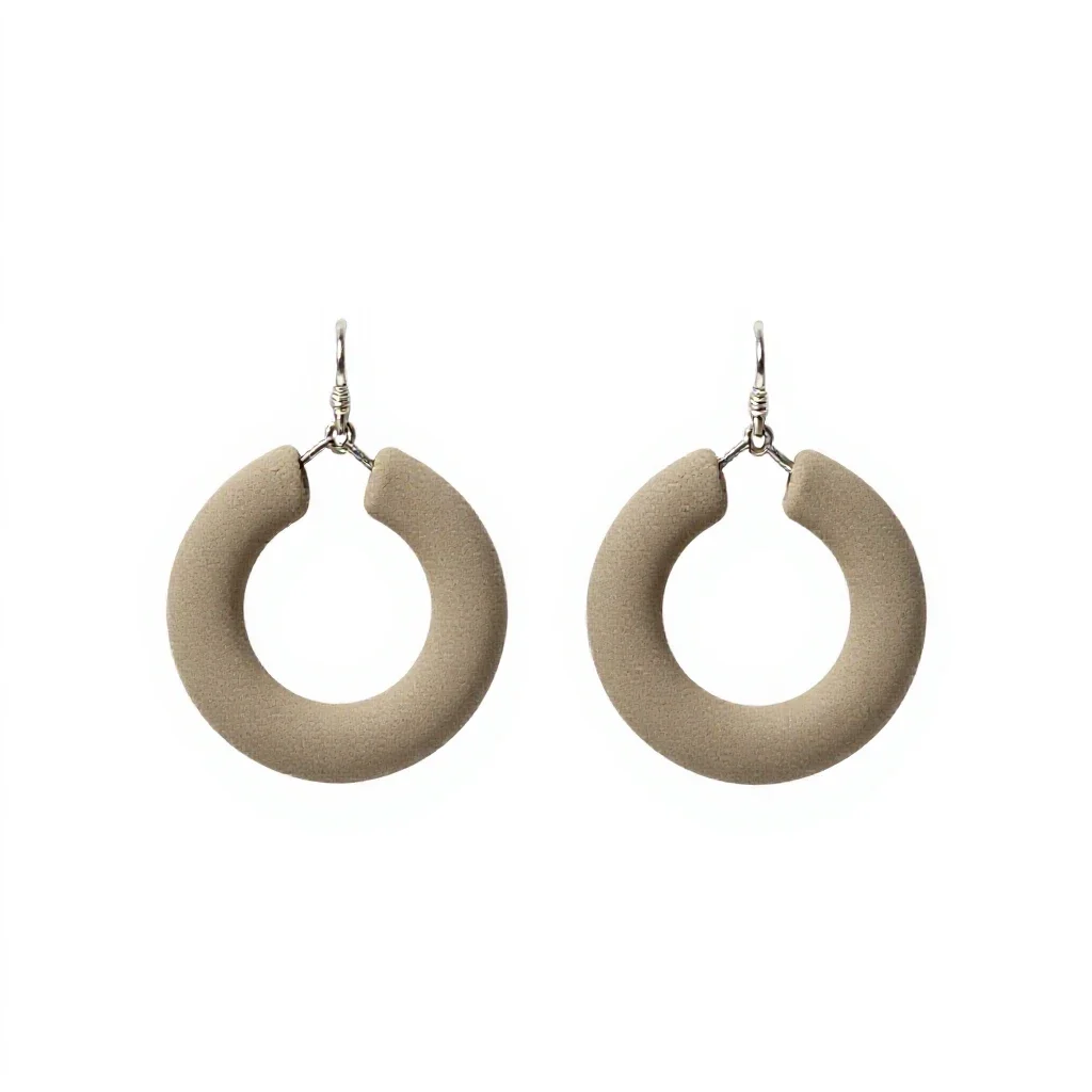Pair of hoop earrings isolated on a white background