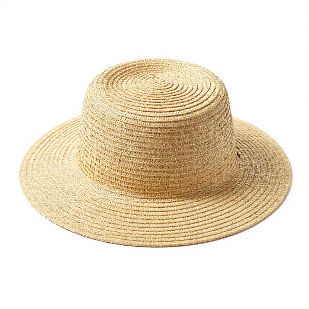 Straw sun hat isolated on a white background