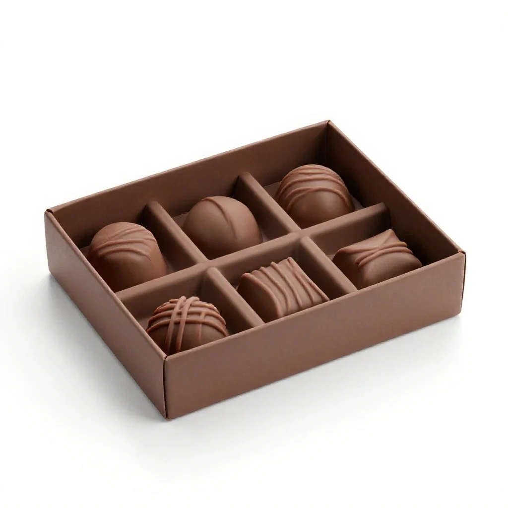 Box of chocolates isolated on a white background