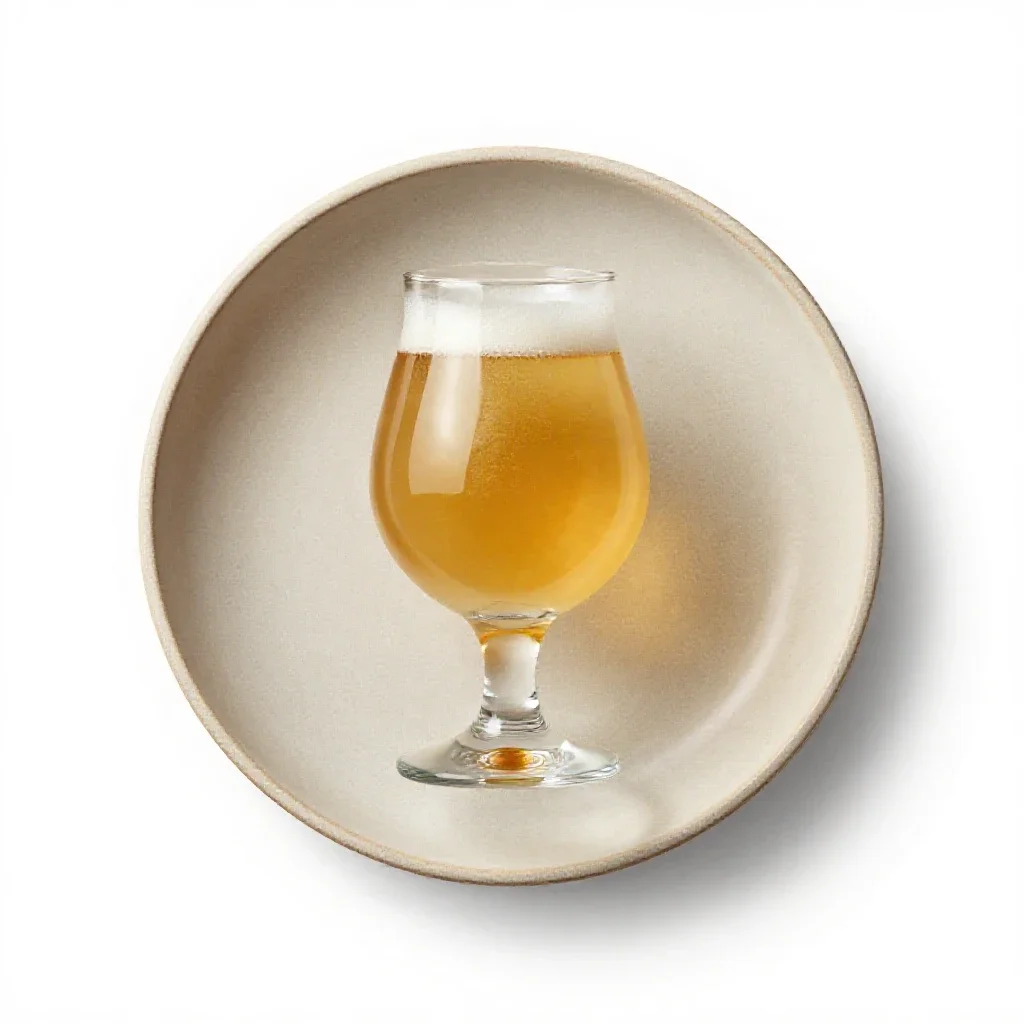 Craft beer in a tulip glass isolated on a white background