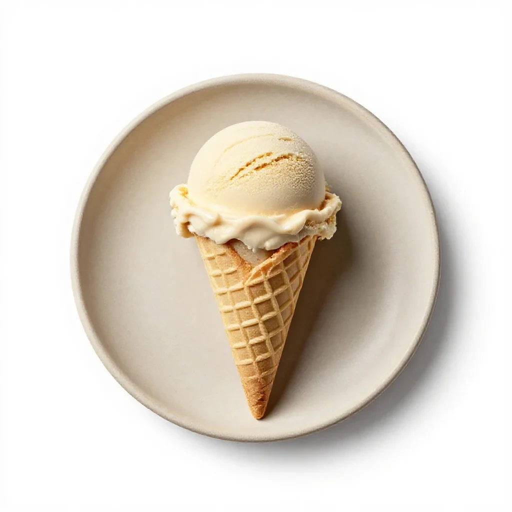 Gelato cone isolated on a white background